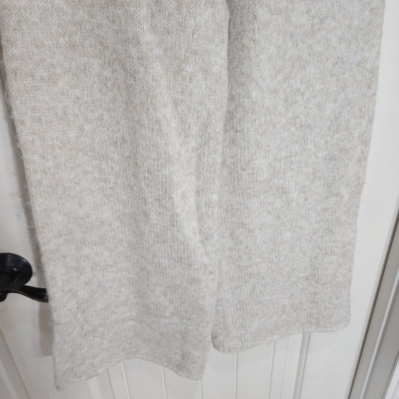 Was & Now Wide Leg Knit Pants Womens M Beige Heathered Acrylic Blend Pull On - Picture 6 of 10